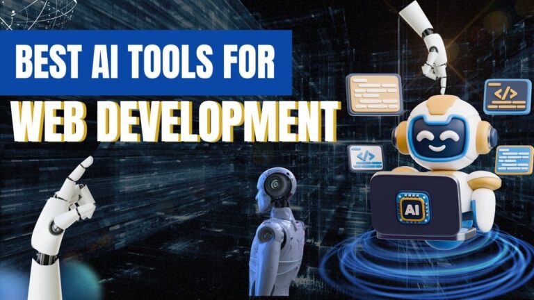 Illustration of developers using the Best AI Tools for Web Development in 2026 for coding, design, and project automation